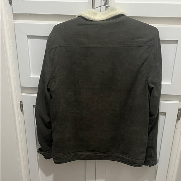 Men's Dark Green trucker Jacket in corderoy - Picture 3 of 6